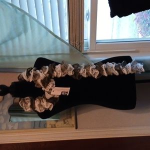 60" knit lace scarf ombre neutral shades with a hint of sparkle